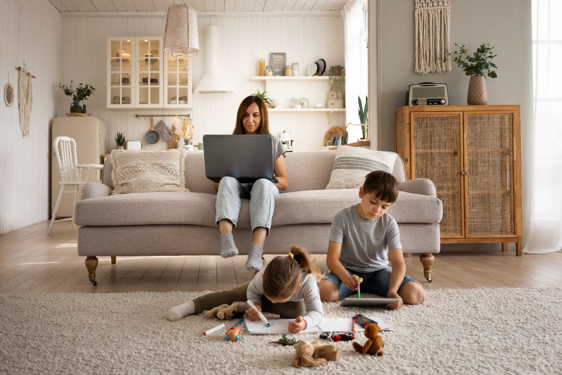 Cosy family home kept warm by a Georgio's boiler maintenance plan